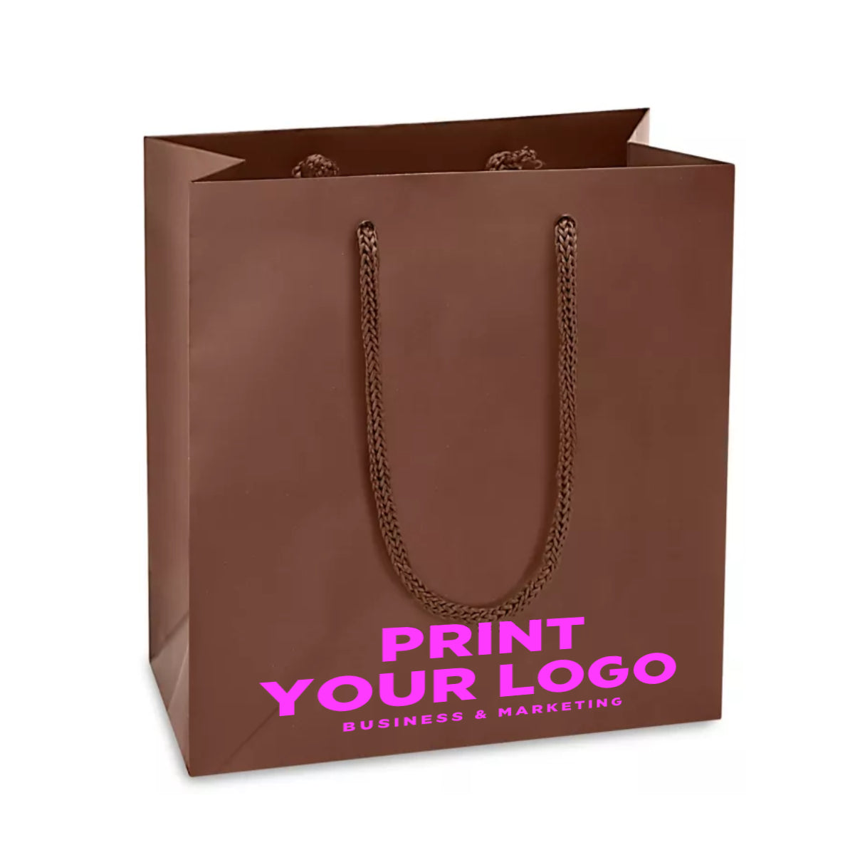 Mini Matte Laminate Shopping Bag with Logo | 6.5 x 3.5 x 6.5