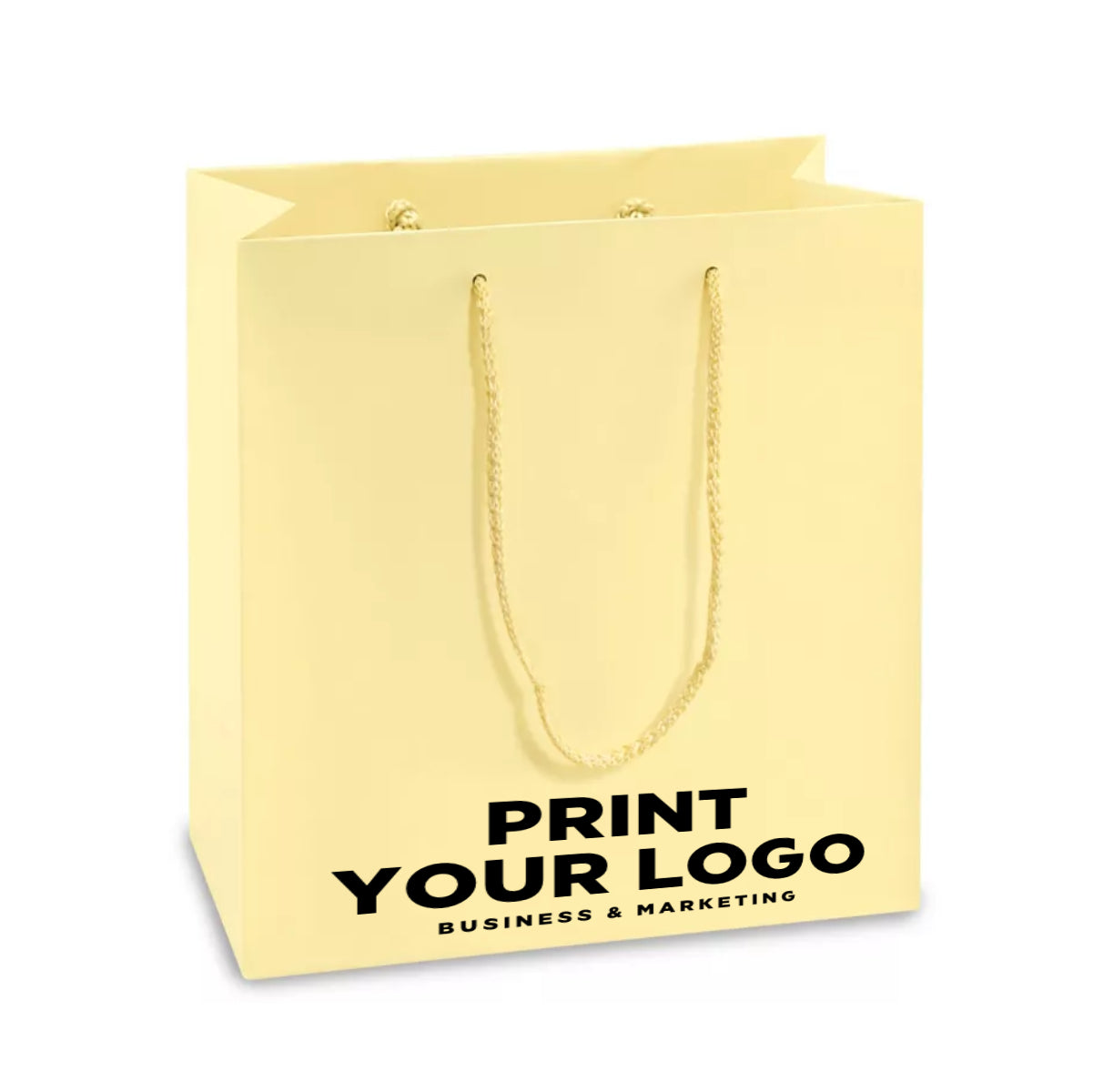 Mini Matte Laminate Shopping Bag with Logo | 6.5 x 3.5 x 6.5