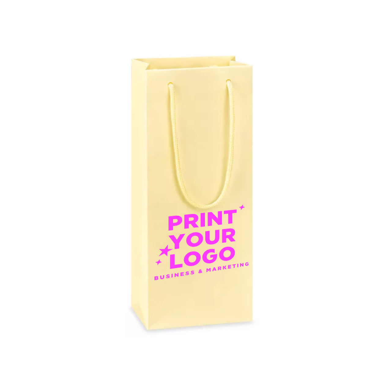 Wine Matte Laminate Shopping Bag with Logo | 5 x 3 1/2 x 13 1/4- Wine