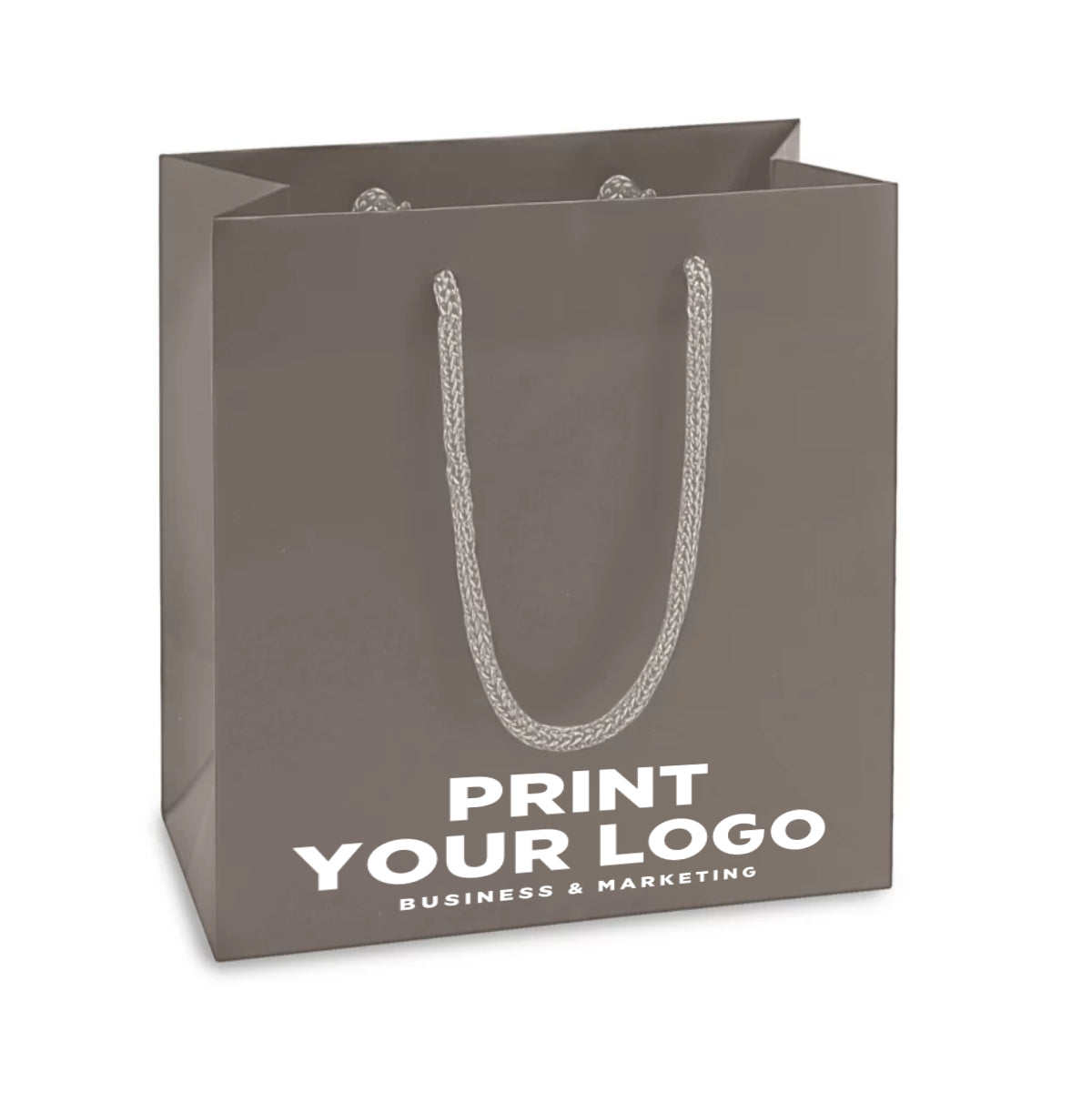Mini Matte Laminate Shopping Bag with Logo | 6.5 x 3.5 x 6.5