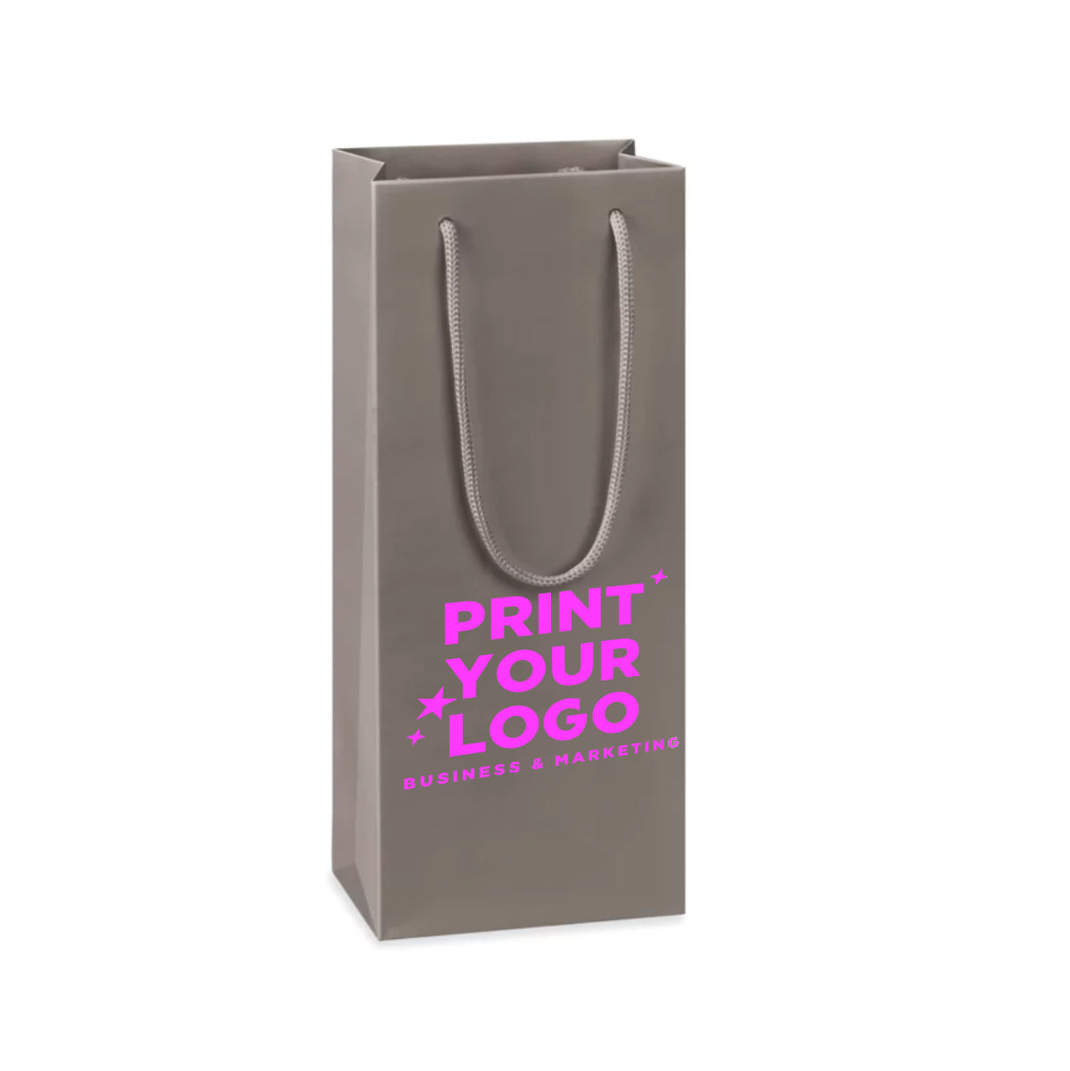 Wine Matte Laminate Shopping Bag with Logo | 5 x 3 1/2 x 13 1/4- Wine