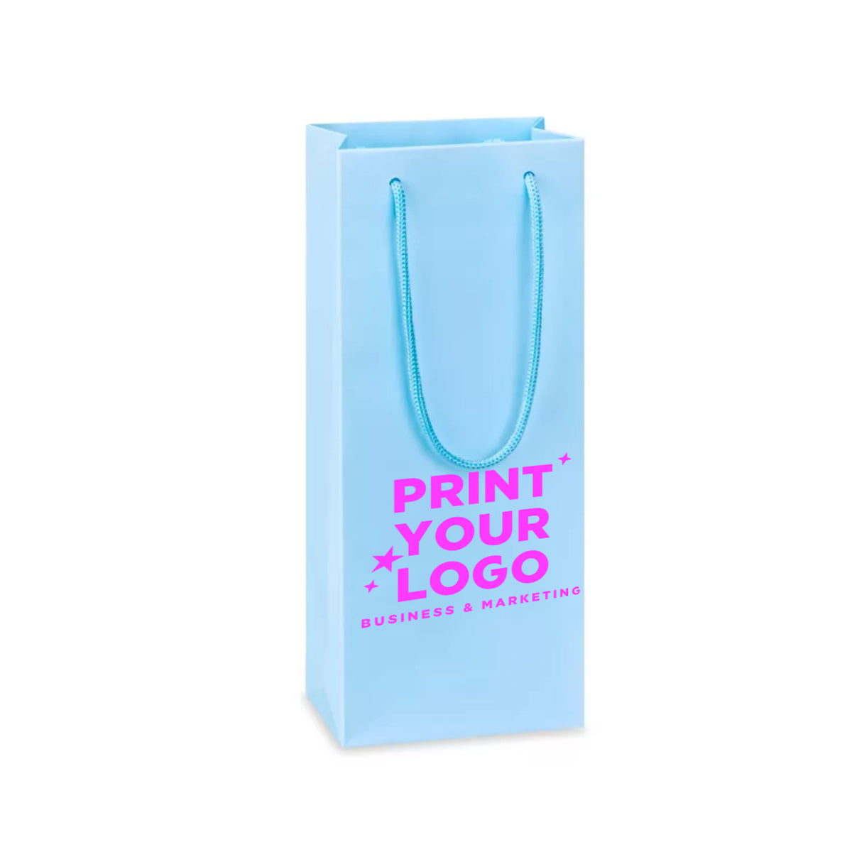 Wine Matte Laminate Shopping Bag with Logo | 5 x 3 1/2 x 13 1/4- Wine