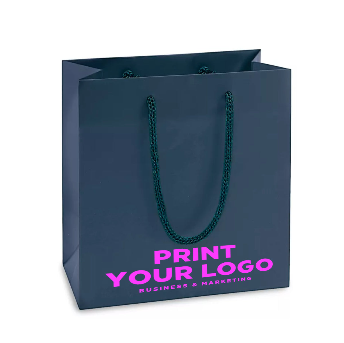 Mini Matte Laminate Shopping Bag with Logo | 6.5 x 3.5 x 6.5
