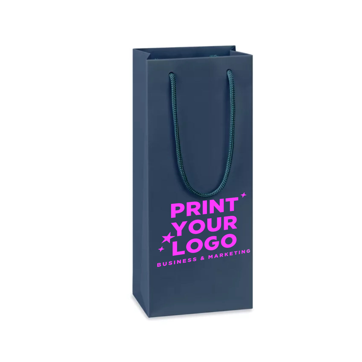 Wine Matte Laminate Shopping Bag with Logo | 5 x 3 1/2 x 13 1/4- Wine