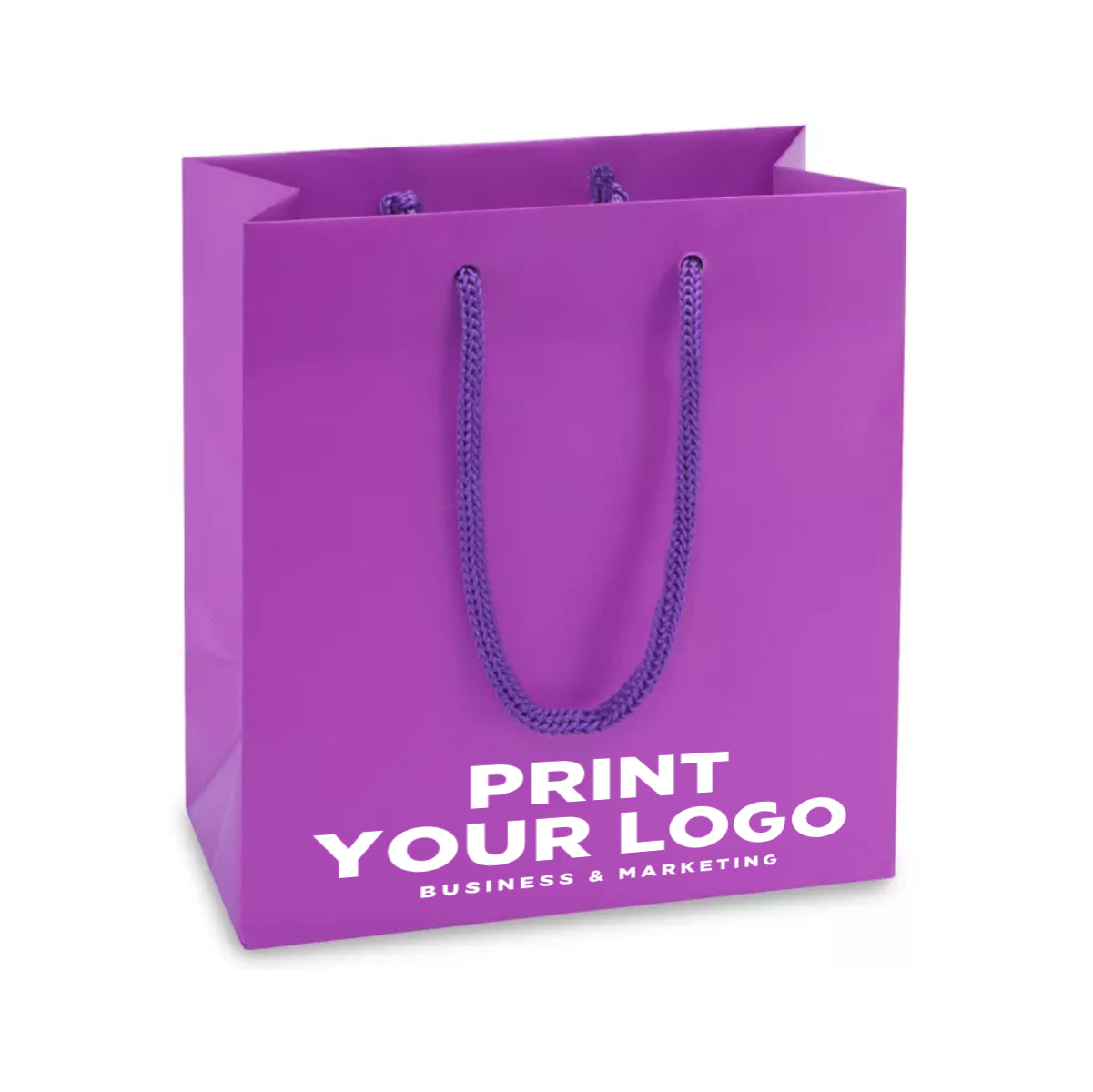 Mini Matte Laminate Shopping Bag with Logo | 6.5 x 3.5 x 6.5