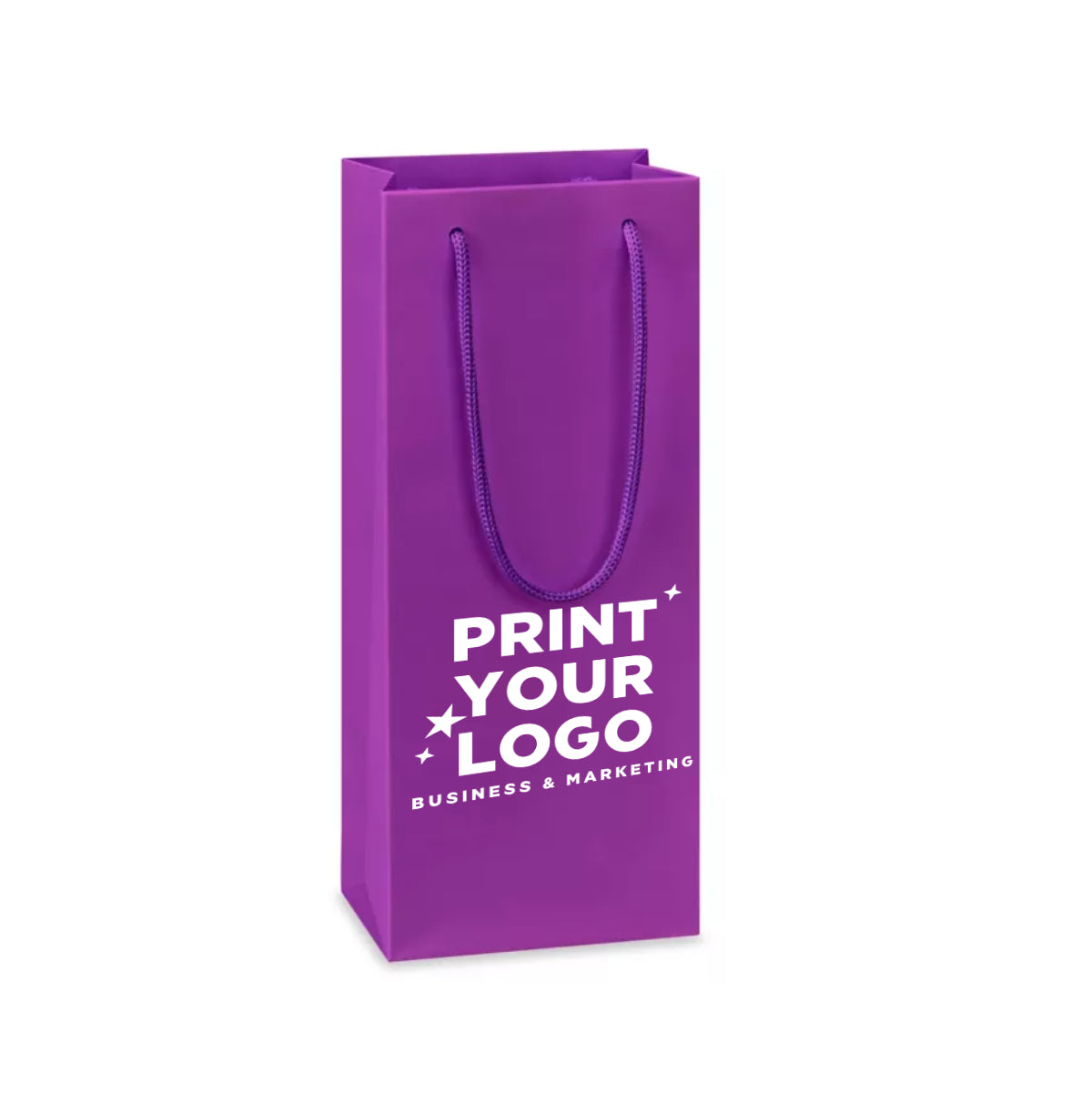 Wine Matte Laminate Shopping Bag with Logo | 5 x 3 1/2 x 13 1/4- Wine