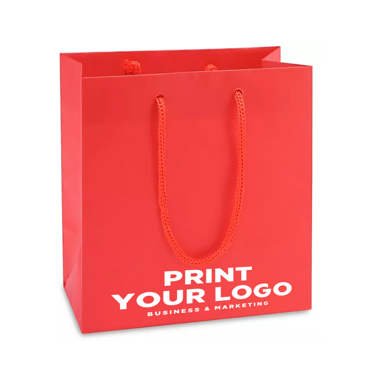 Mini Matte Laminate Shopping Bag with Logo | 6.5 x 3.5 x 6.5