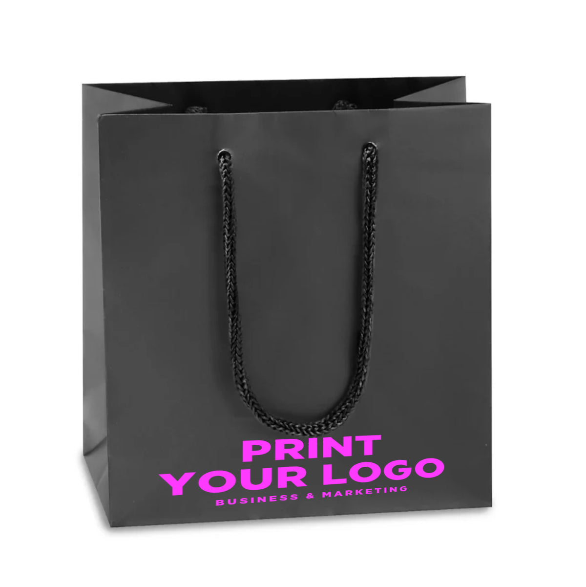Mini Matte Laminate Shopping Bag with Logo | 6.5 x 3.5 x 6.5