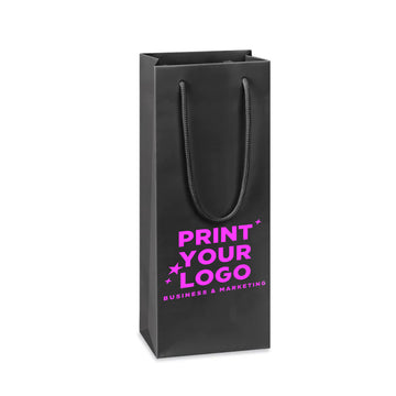 Wine Matte Laminate Shopping Bag with Logo | 5 x 3 1/2 x 13 1/4- Wine