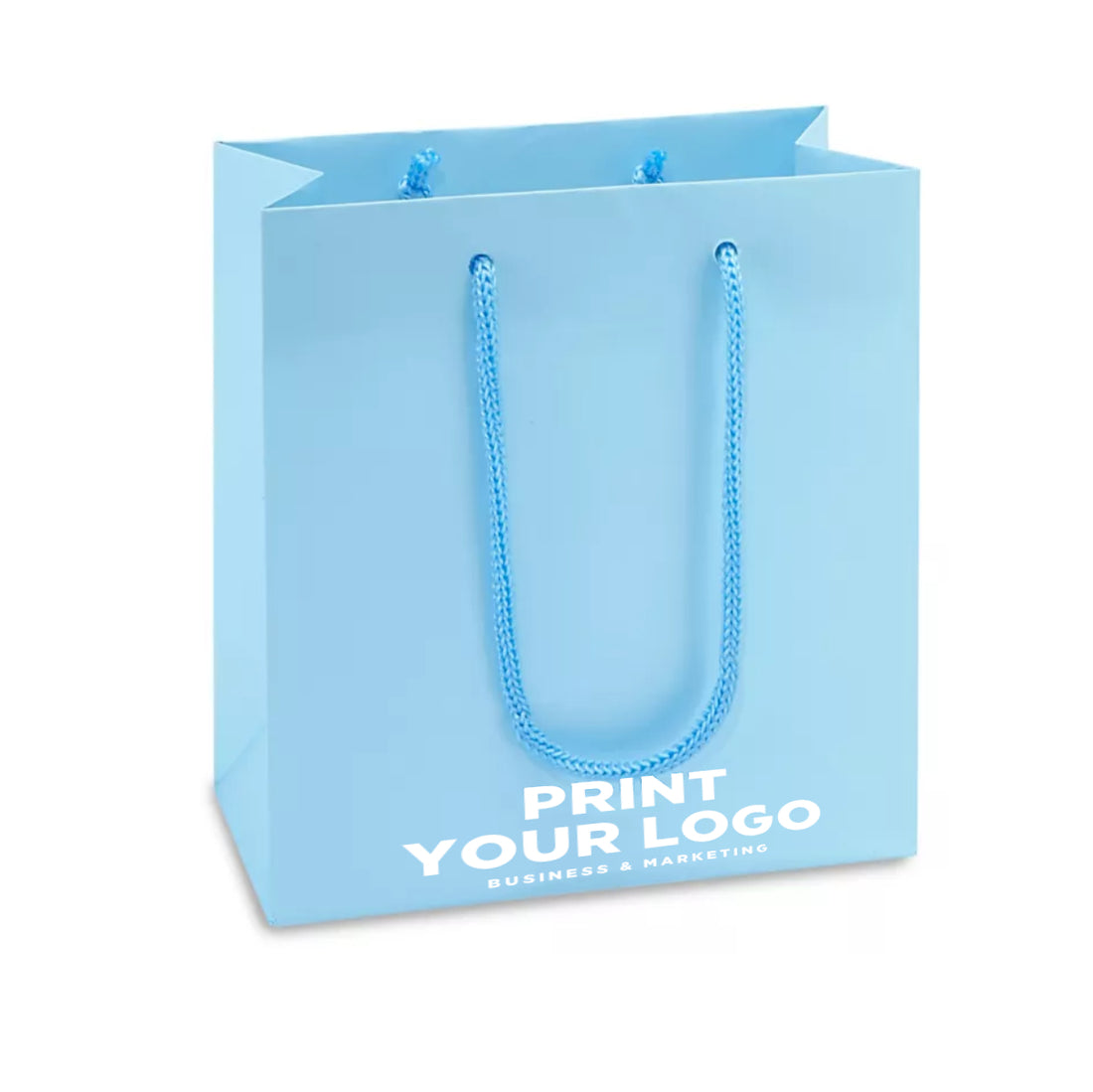 Mini Matte Laminate Shopping Bag with Logo | 6.5 x 3.5 x 6.5
