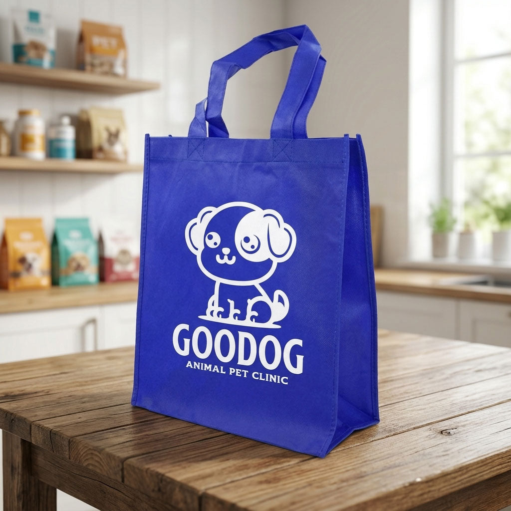 Medium Non-Woven Tote Bag with Logo – 12" x 6" x 14"