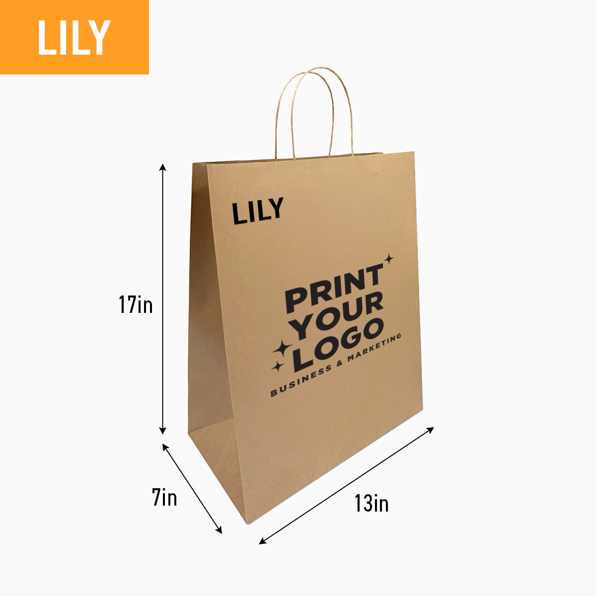 Large Kraft Paper Bag with Logo – Custom Retail Shopping Bag for Brands