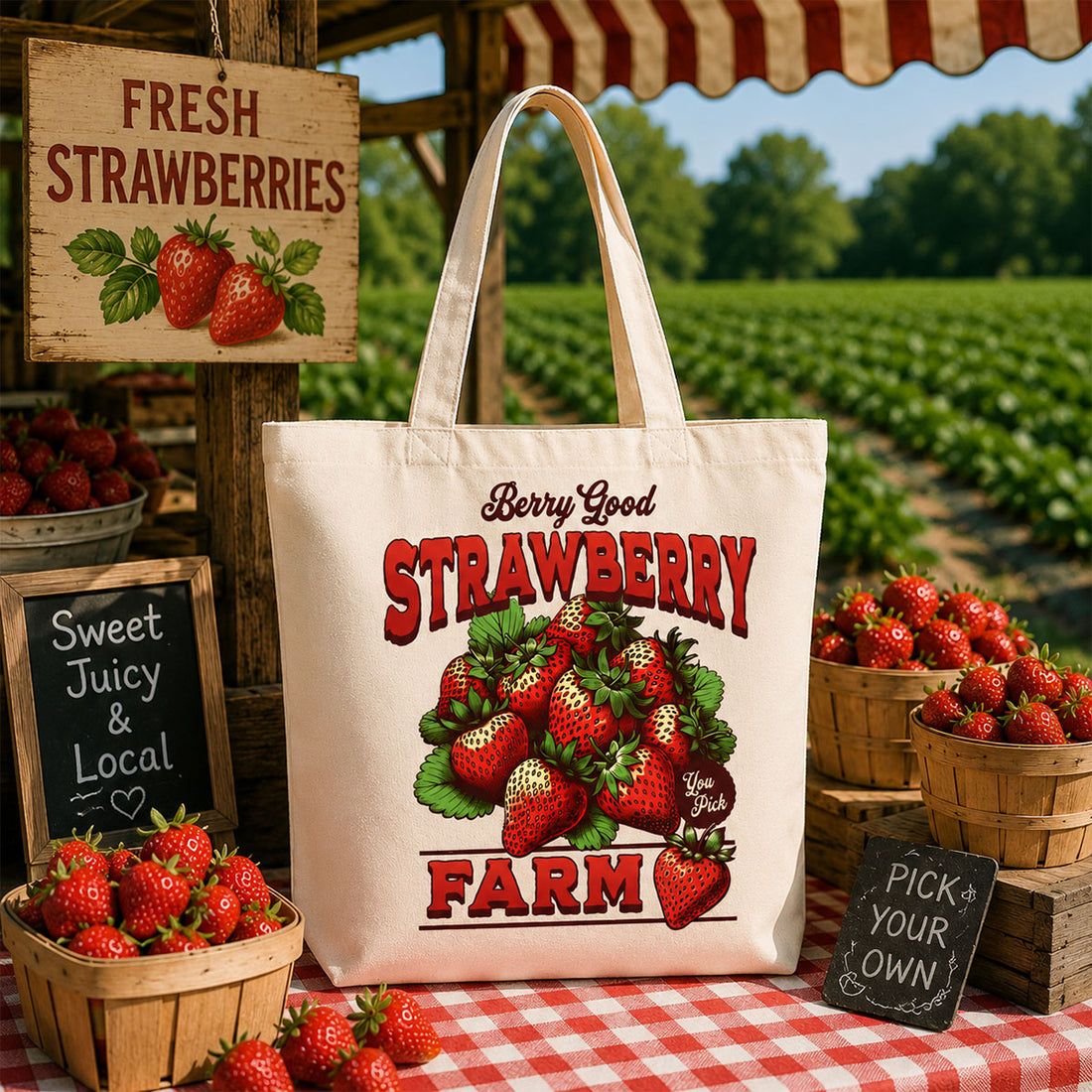 Custom 10oz Cotton Canvas Bag with Full DTF Logo