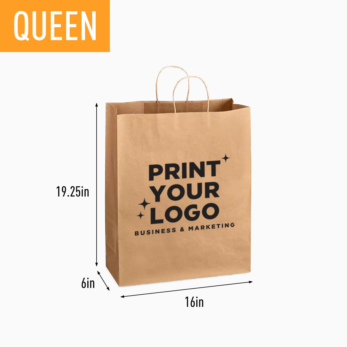 Extra Large Kraft Paper Bag with Screen Printing Logo | Custom Retail Shopping Bag for Brands
