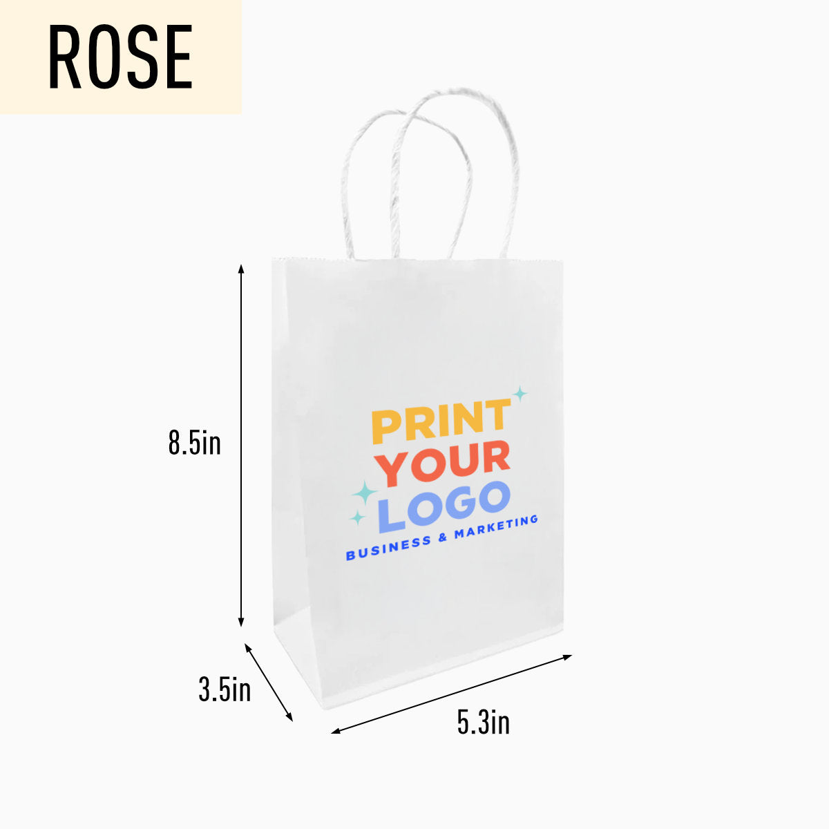 Small White Paper Bag with Full-Color Digital Print for Retail Brands
