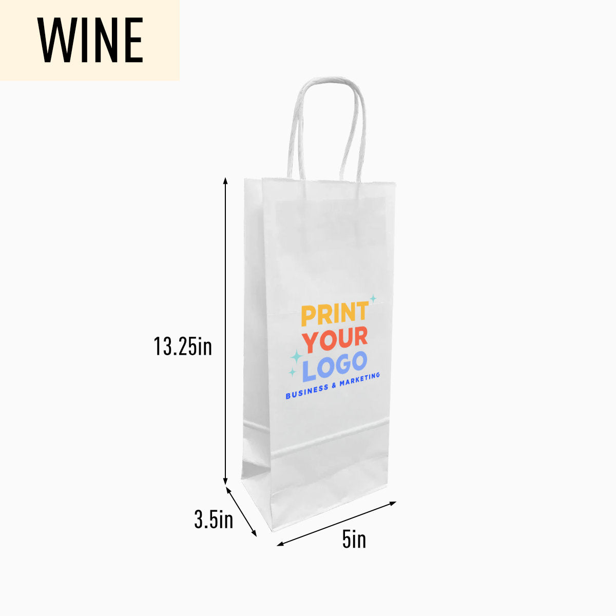 Small White Paper Bag with Full-Color Digital Print for Retail Brands