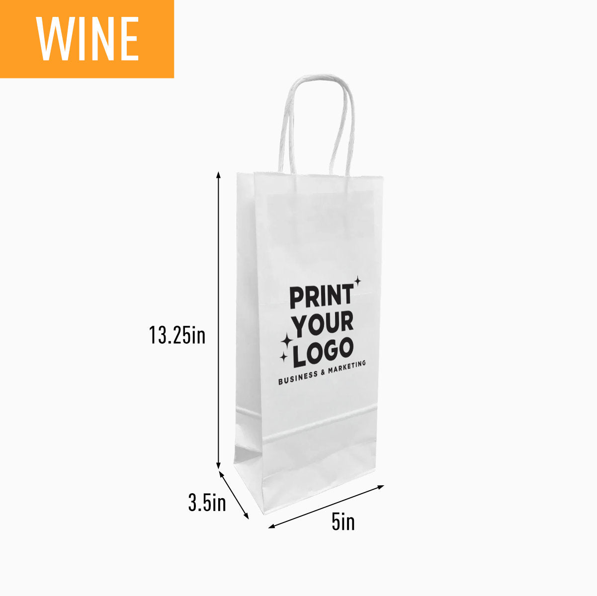 Small White Paper Bag with Screen Printing Logo