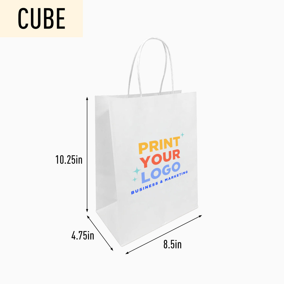 Small White Paper Bag with Full-Color Digital Print for Retail Brands
