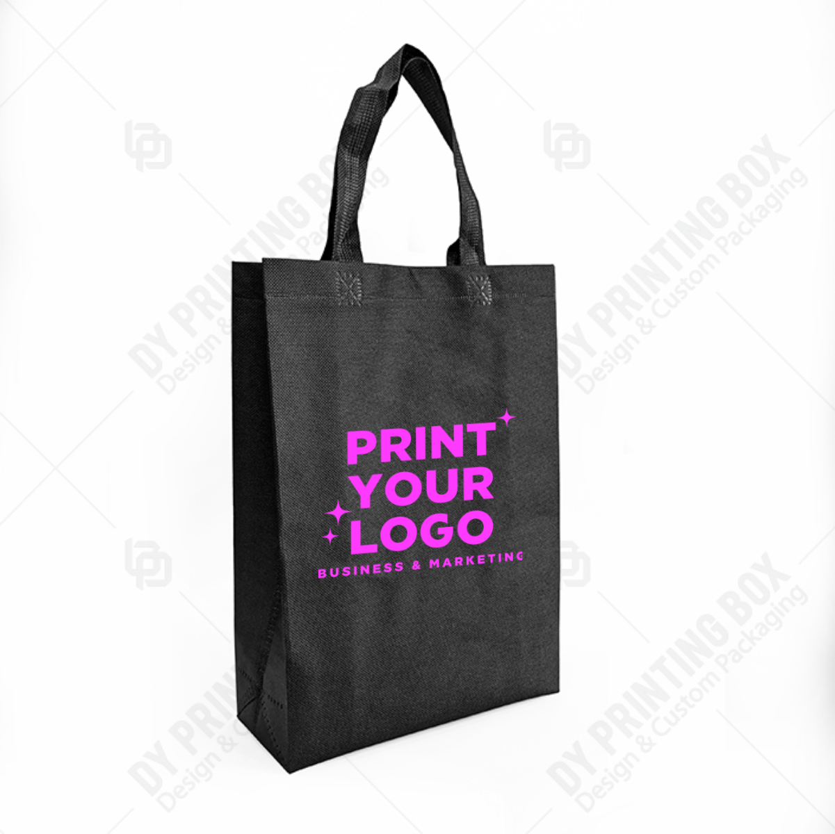 Black Non Woven tote bag with custom Logo