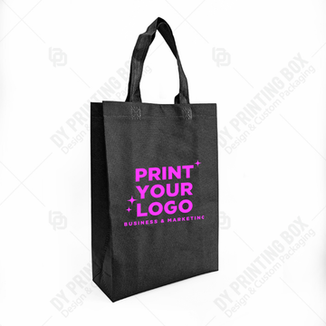 Black Non Woven tote bag with custom Logo