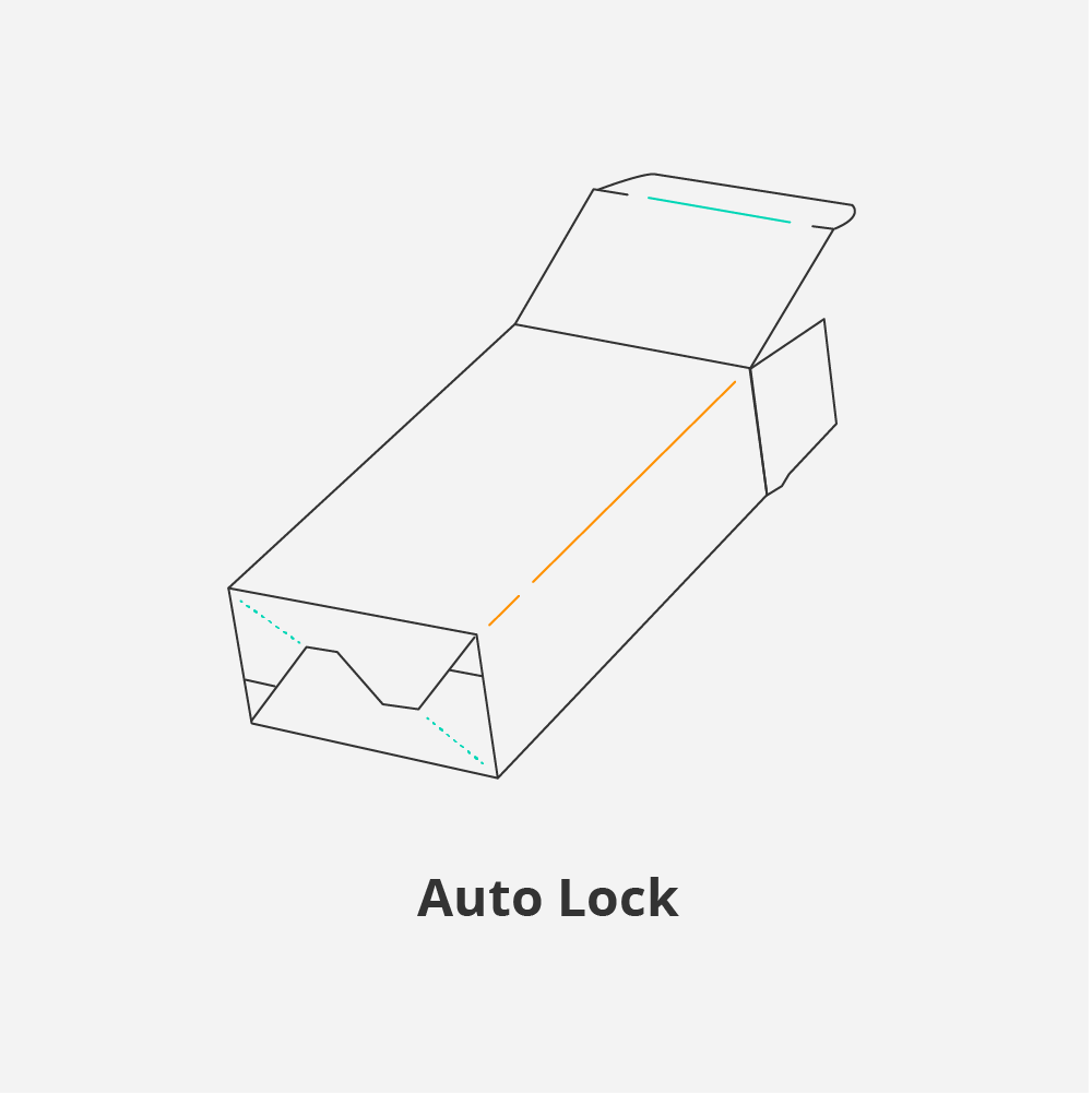 Auto Lock Box Template - Custom Die-Line Template