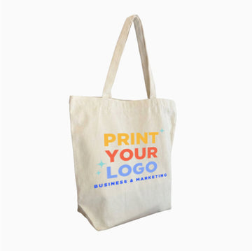 Custom Canvas Bag with Bottom Gusset with Full DTF Logo