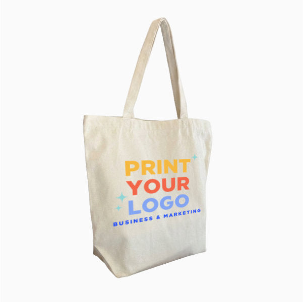 Custom Canvas Bag with Bottom Gusset with Full DTF Logo
