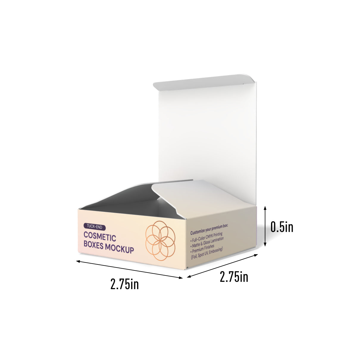 Custom Eyeshadow Box – 2" x 2" x 0.5"