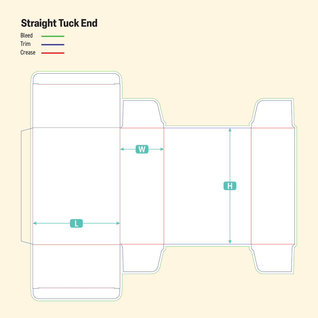 Straight Tuck End Box Template - Custom Die-Line Template