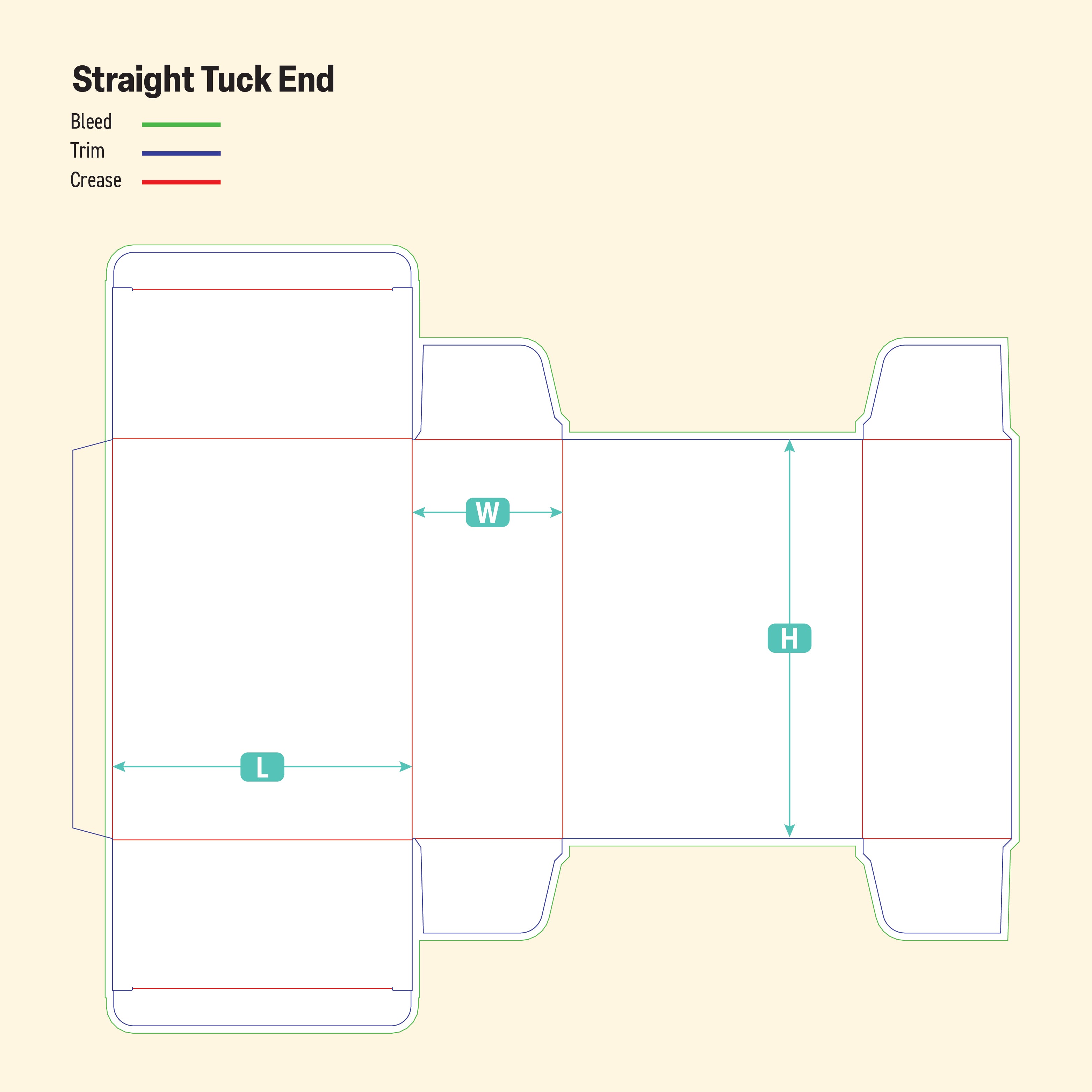 Straight Tuck End Box Template - Custom Die-Line Template