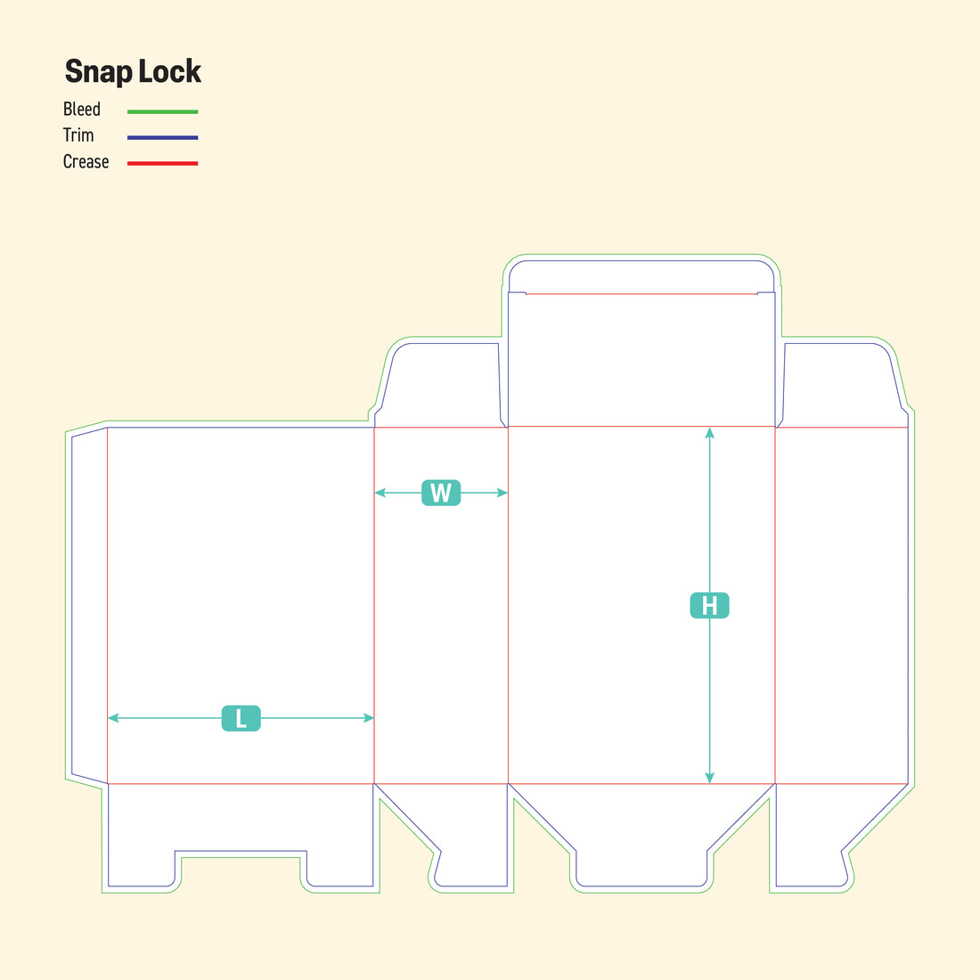 Snap Lock Box Template - Custom Die-Line Template