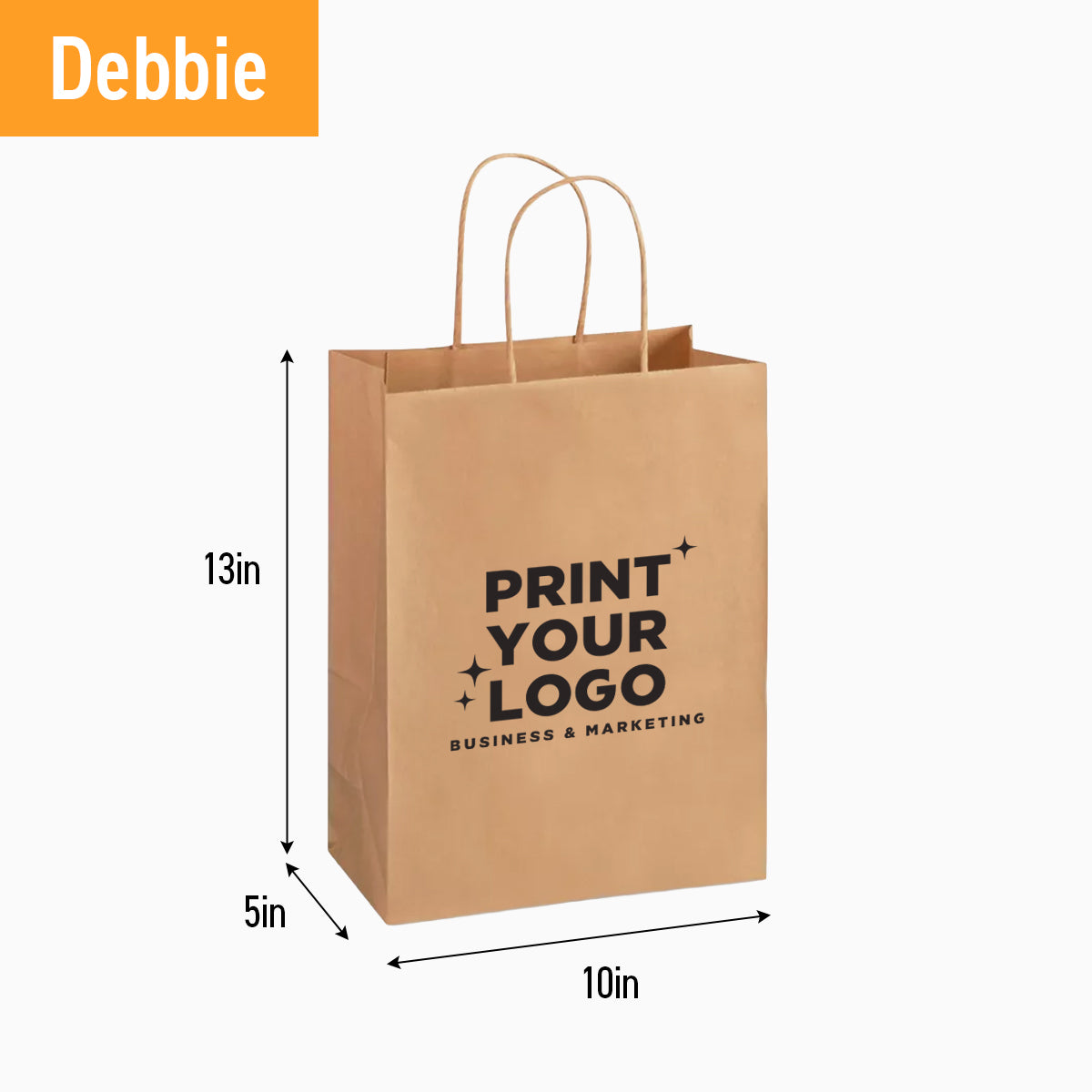 Medium Kraft Paper Bag with Logo – Custom Retail Shopping Bag for Brands