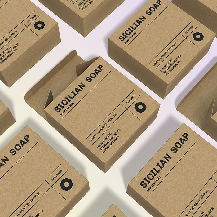 Square Artisan Kraft Soap Box-2.75x1.25x2.75in