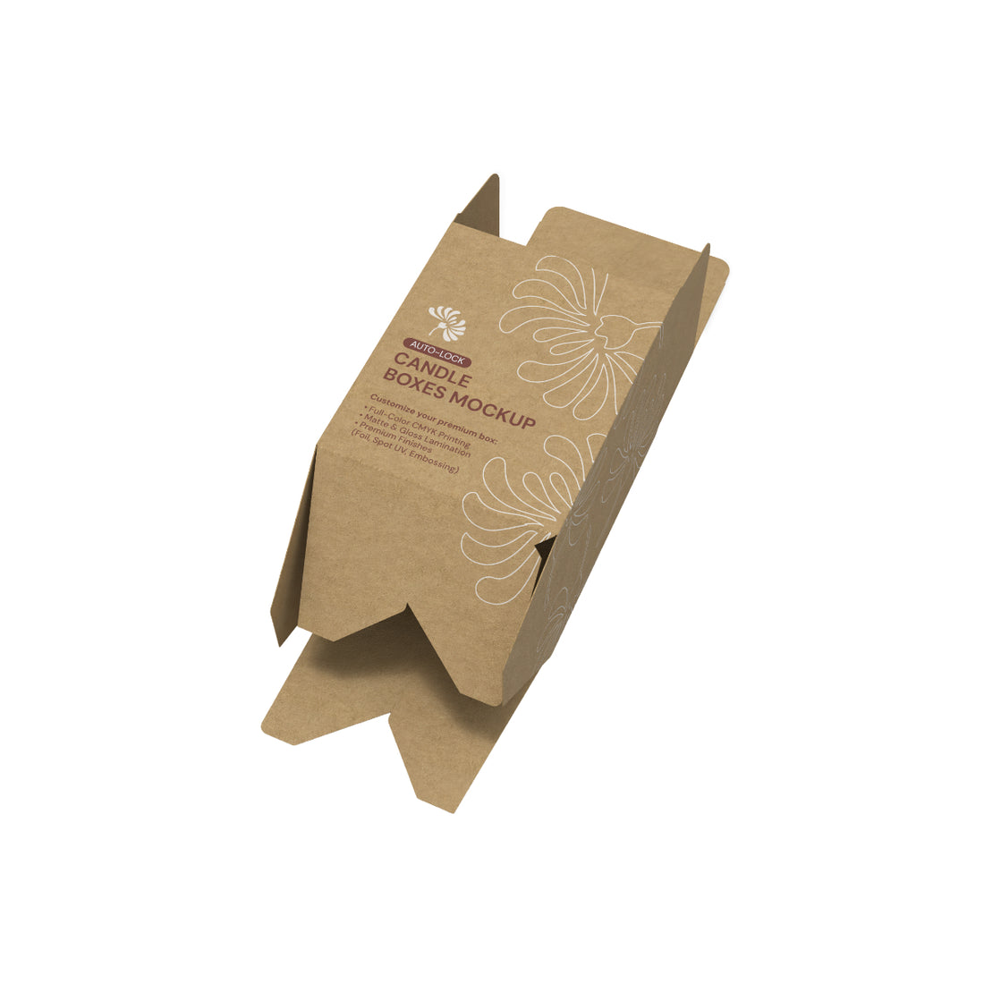 Custom Kraft Large Apothecary Candle Box-4" x 4" x 5"