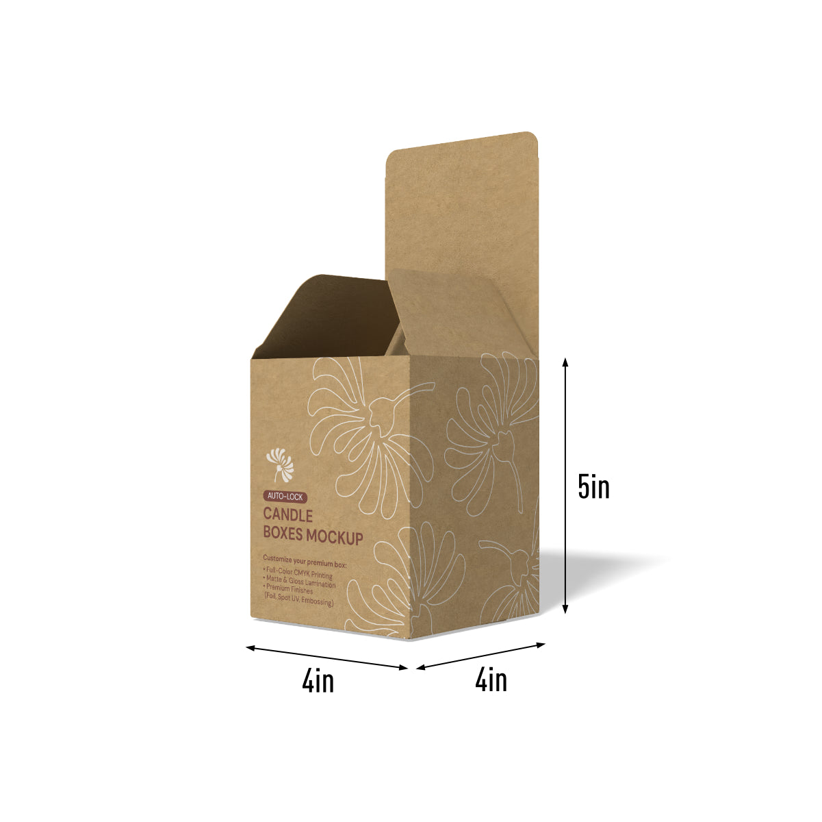 Custom Kraft Large Apothecary Candle Box-4" x 4" x 5"