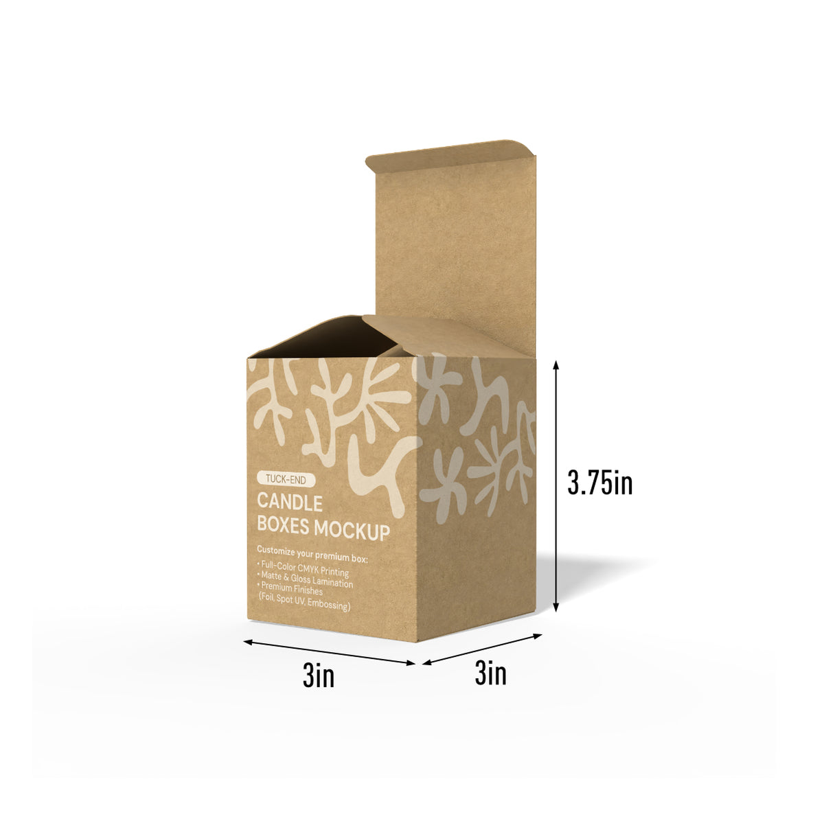 Custom Kraft Classic Candle Box – 3" x 3" x 3.75"