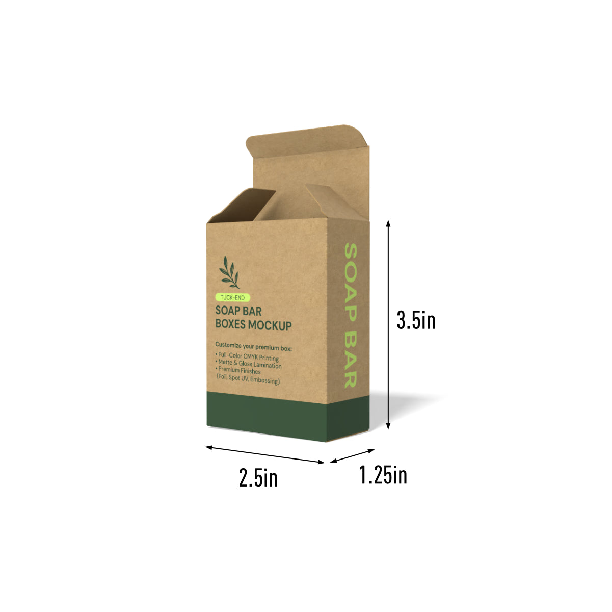Deluxe Tall and Wide Kraft Soap Box-2.5x1.25x3.5in