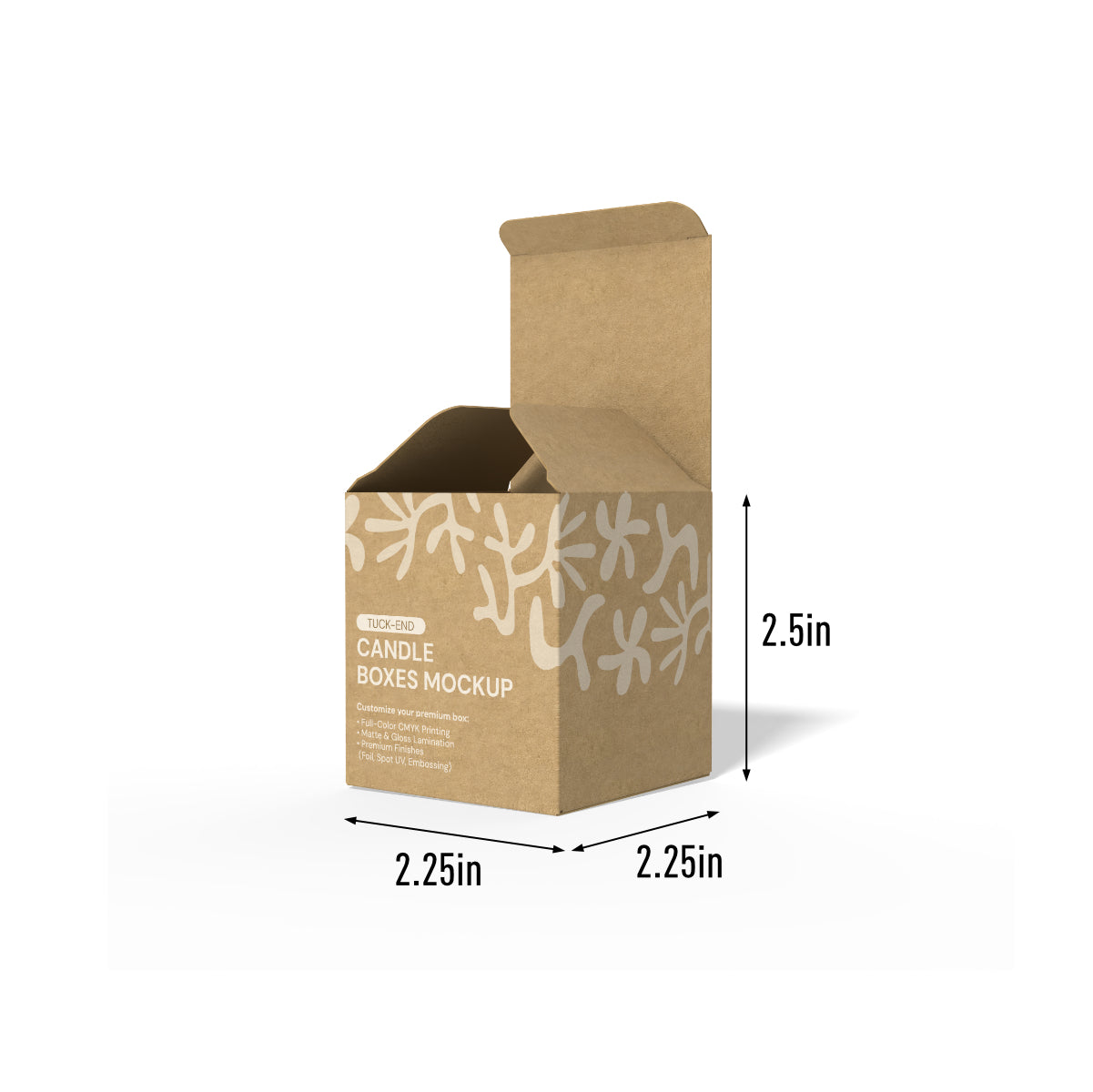Custom Kraft Mini Candle Box – 2.25" x 2.25" x 2.5"
