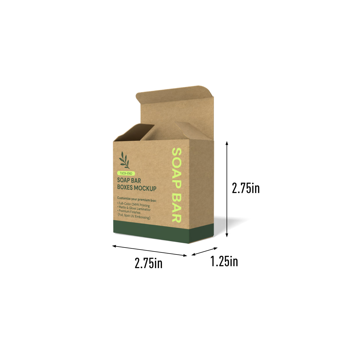 Square Artisan Kraft Soap Box-2.75x1.25x2.75in
