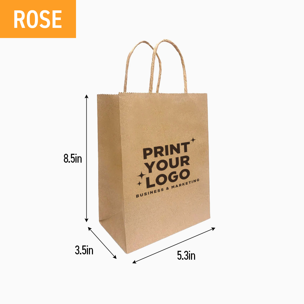 Small Kraft Paper Bag with Logo – Custom Retail Shopping Bag