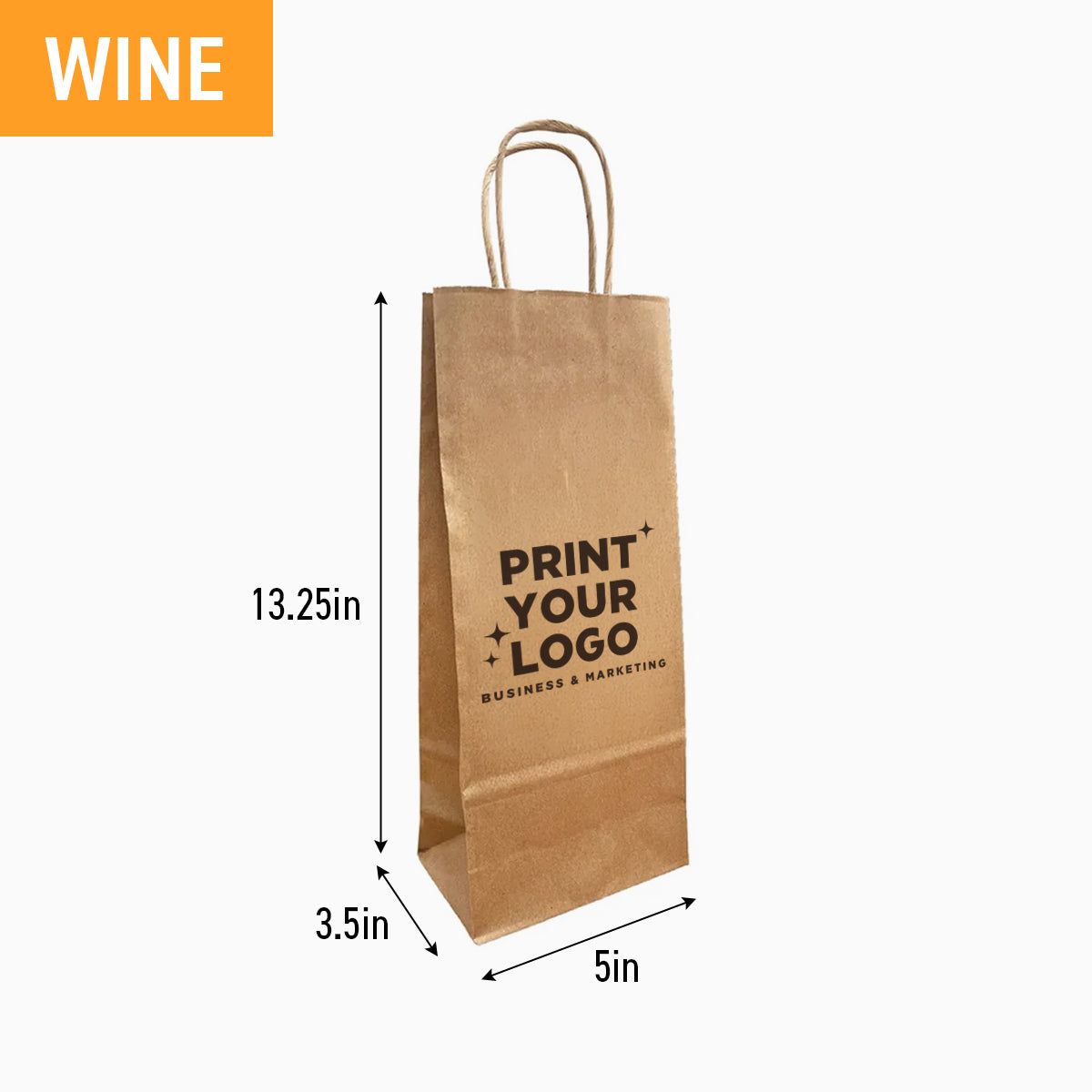 Small Kraft Paper Bag with Logo – Custom Retail Shopping Bag