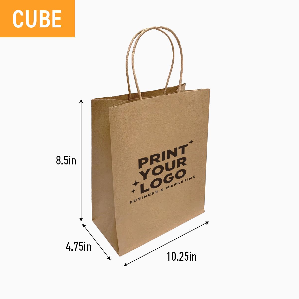 Small Kraft Paper Bag with Logo – Custom Retail Shopping Bag