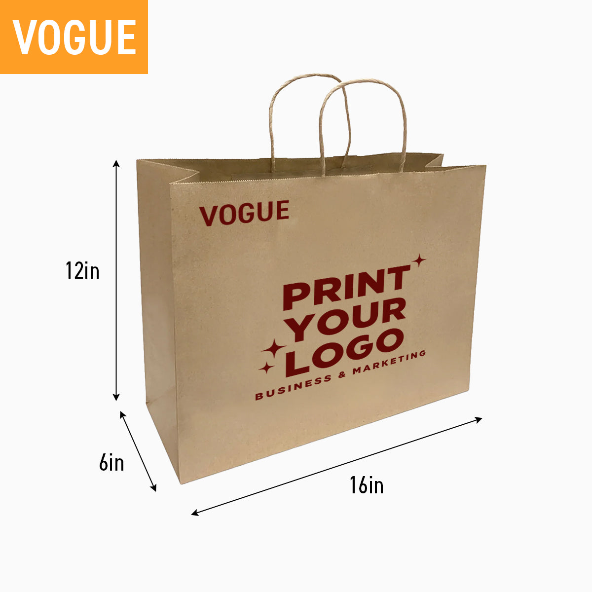 Large Kraft Paper Bag with Logo – Custom Retail Shopping Bag for Brands