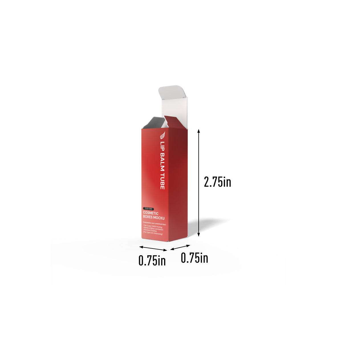 Custom Lip Balm Tube Box - 0.75" x 0.75" x 2.75"