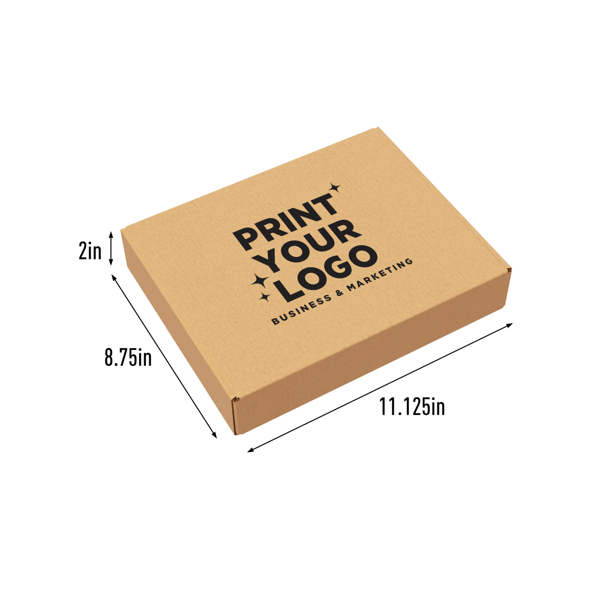 Kraft Literature Mailer 11 1/8" x 8 3/4" x 2" - with Custom Logo