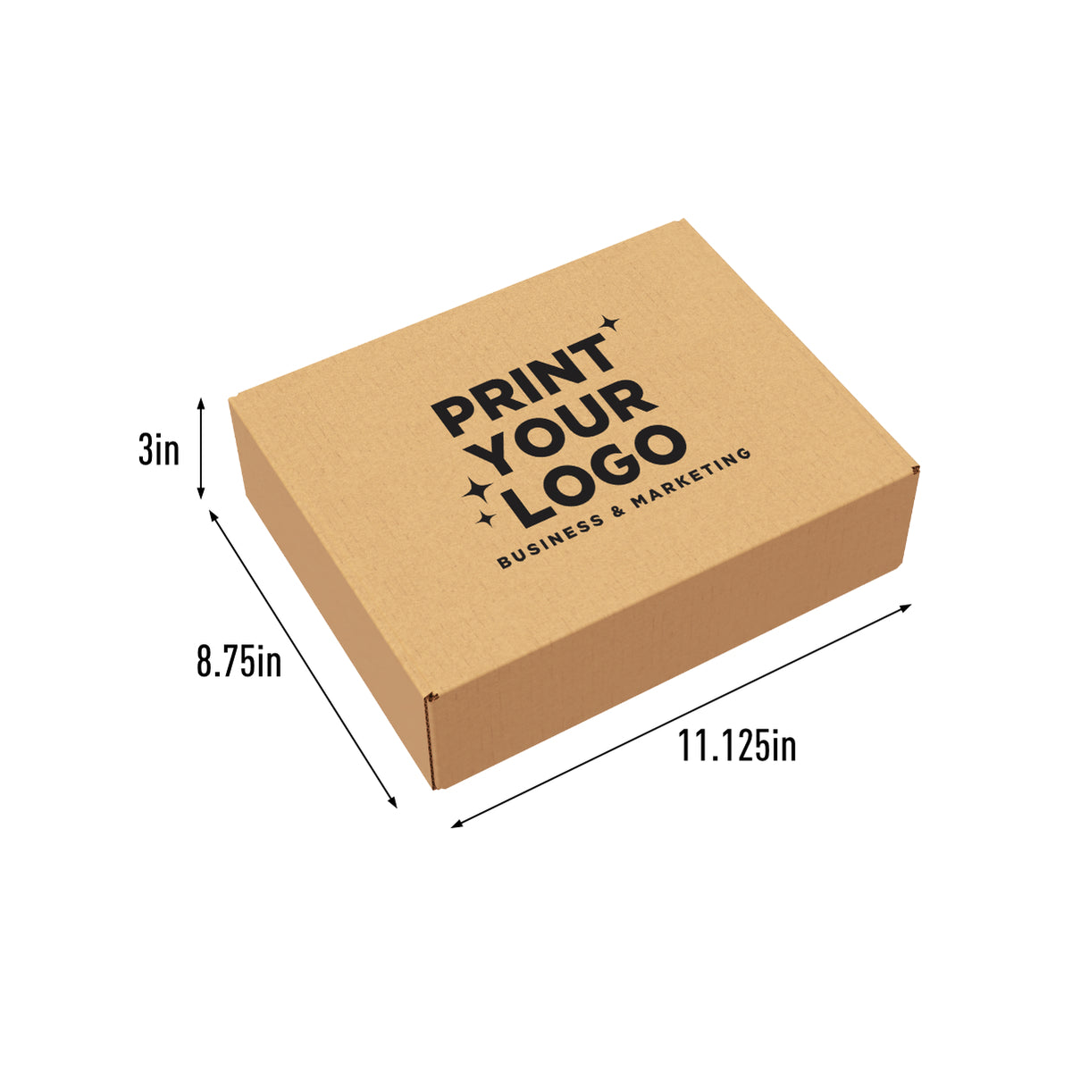 Kraft Literature Mailer 11 1/8" x 8 3/4" x 3" - with Custom Logo