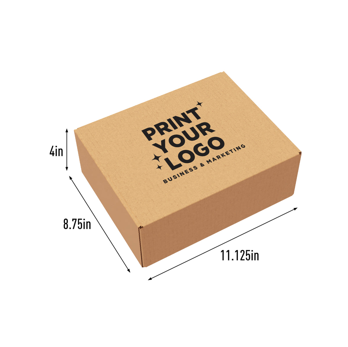 Kraft Literature Mailer 11 1/8" x 8 3/4" x 4" - with Custom Logo