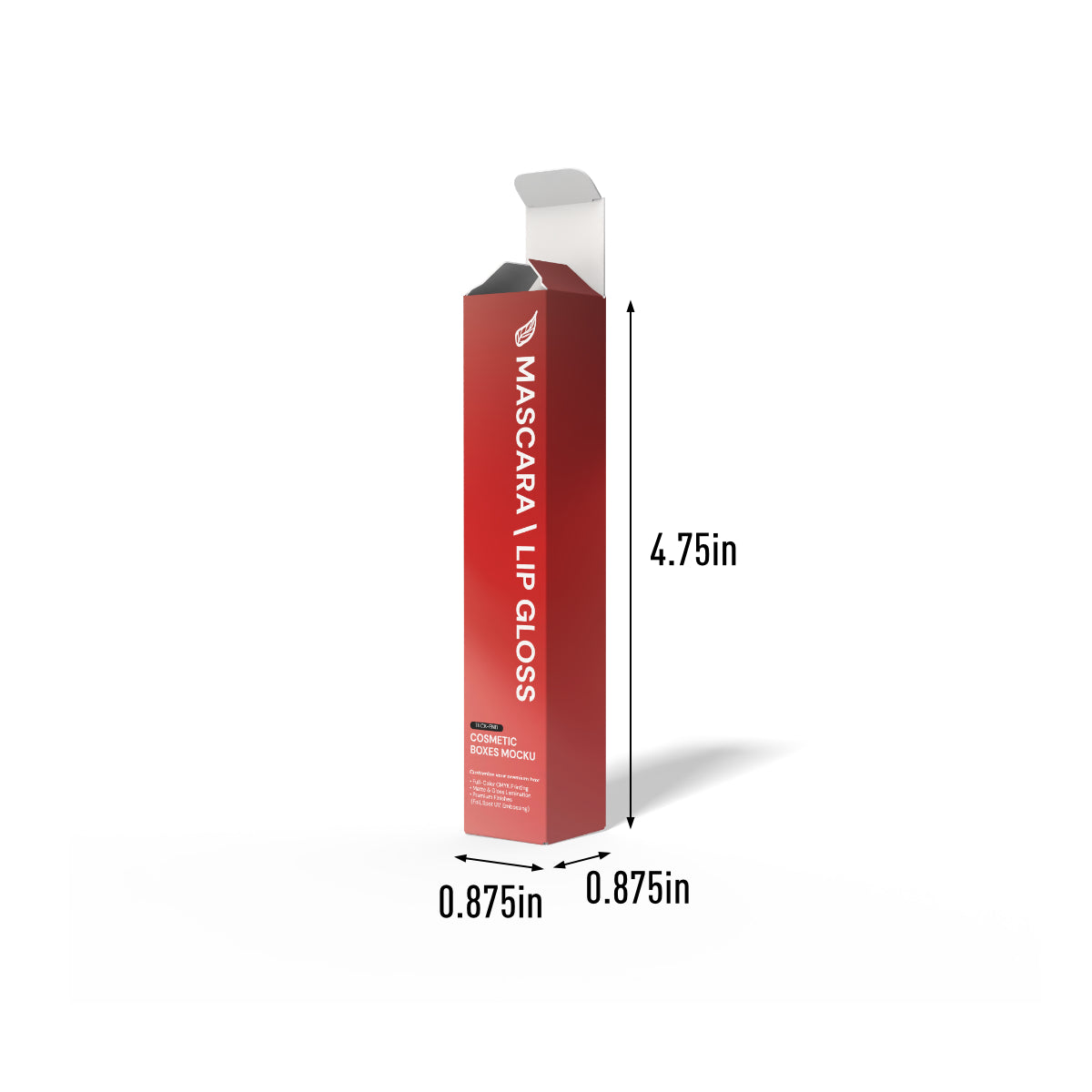 Custom Mascara / Lip Gloss Box - 0.875" x 0.875" x 4.75"