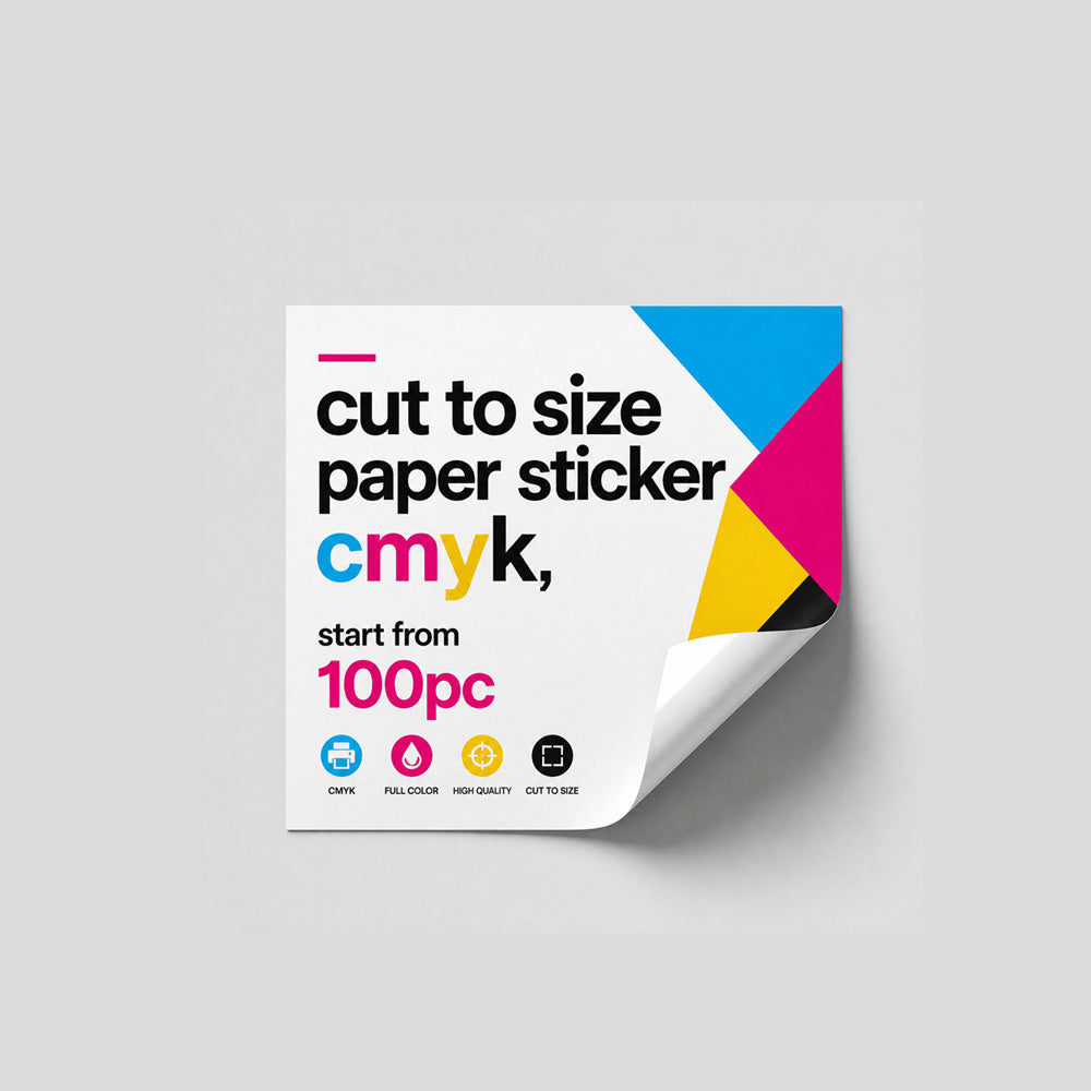 Cut to Size Paper Sticker | 4" x 4”