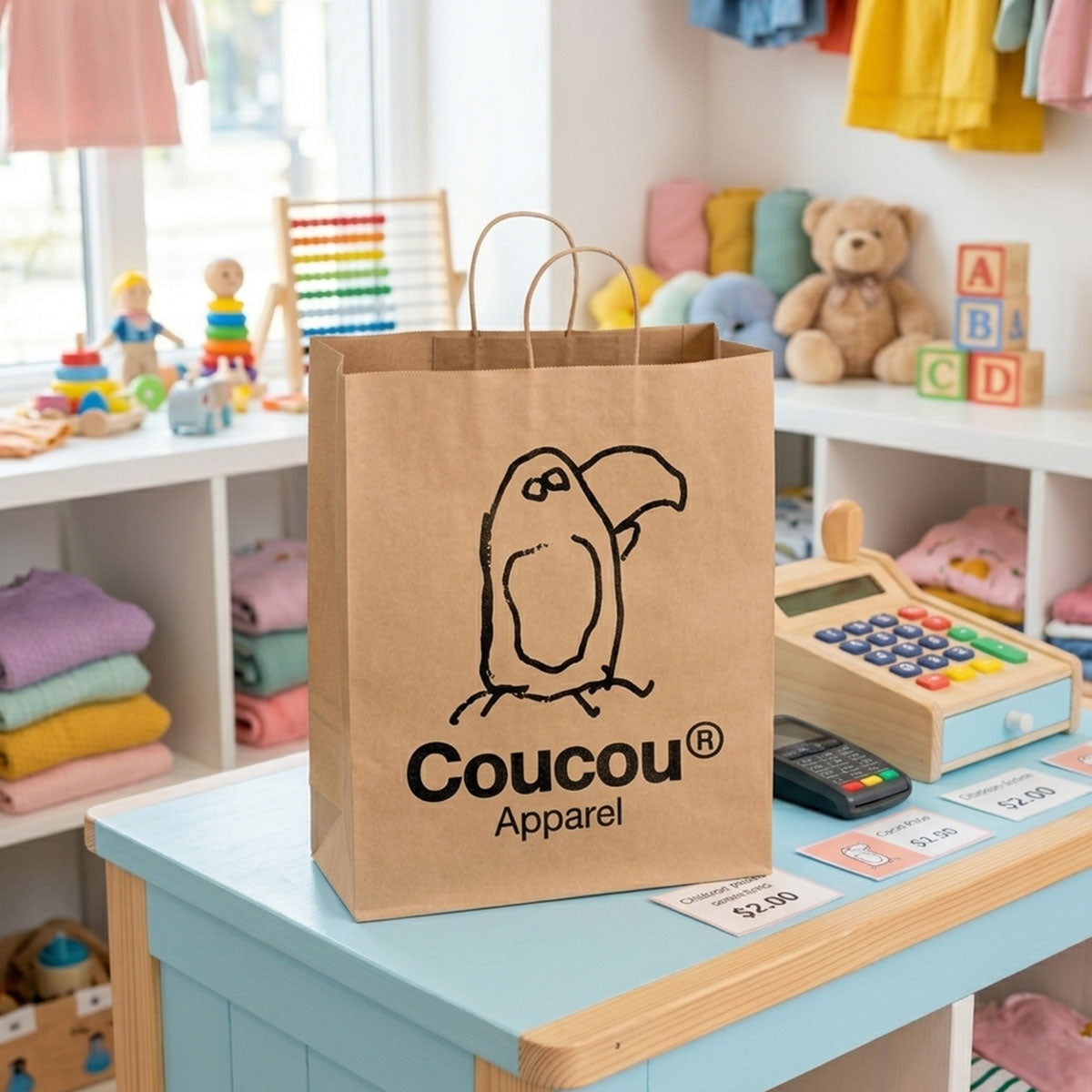 Extra Large Kraft Paper Bag with Screen Printing Logo | Custom Retail Shopping Bag for Brands